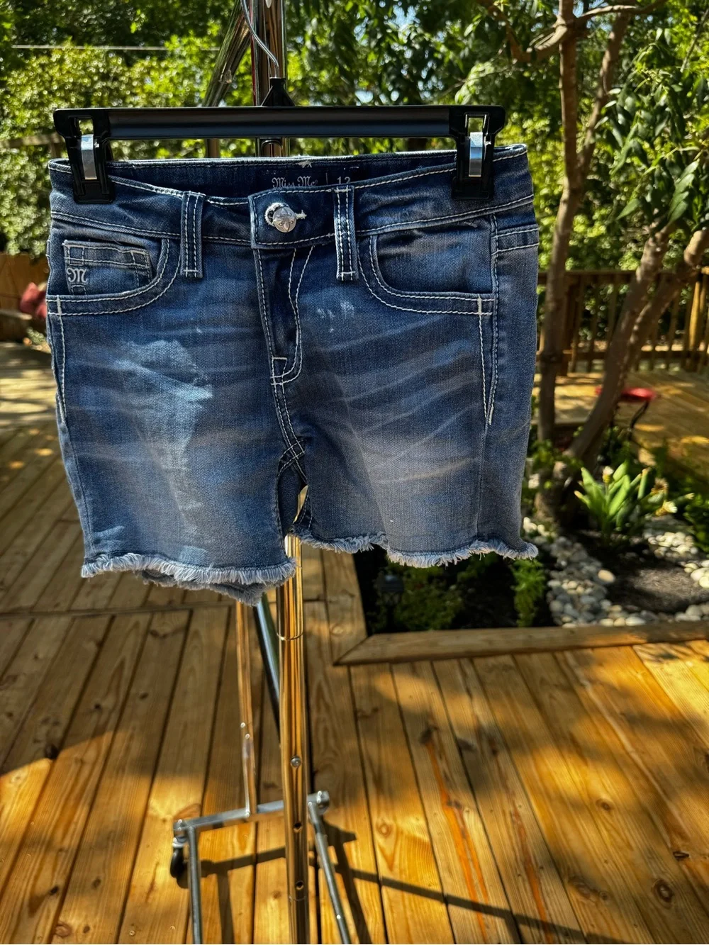 Miss Me Faded Blue Denim Cutoff Shorts